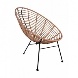 Καρέκλα Κήπου AELIUS Φυσικό/Μαύρο Μέταλλο/Rattan 72x62x78cm